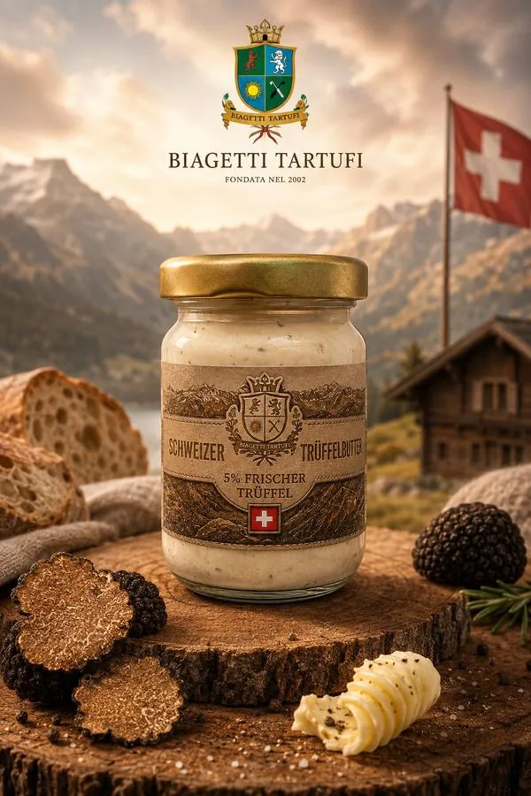 Schweizer Trüffelbutter Swiss Made mit 5% frischem Trüffel — Bestseller, 60g und 250g